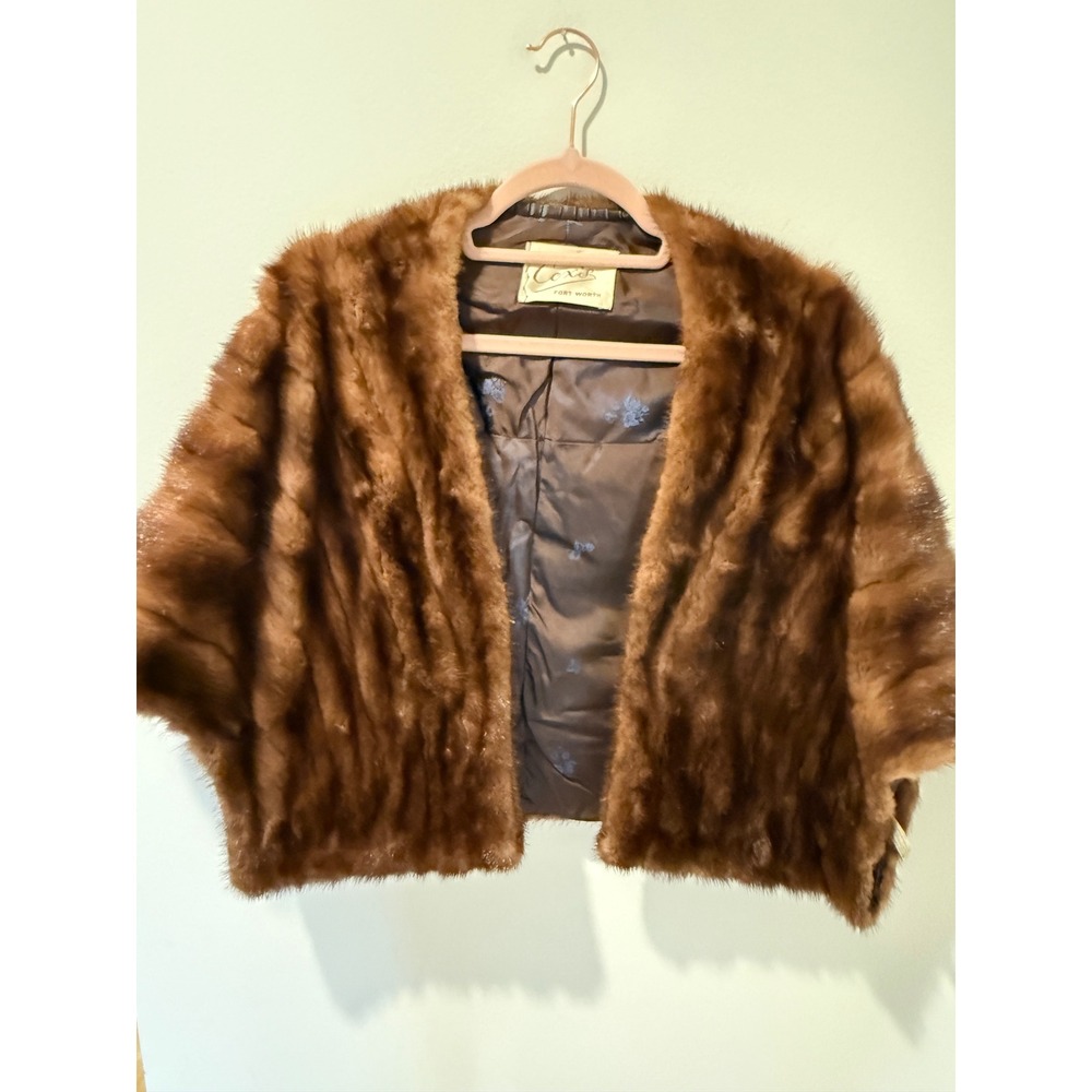 Vintage 1950s Cox's Fort Worth Genuine Mink Fur Stole
